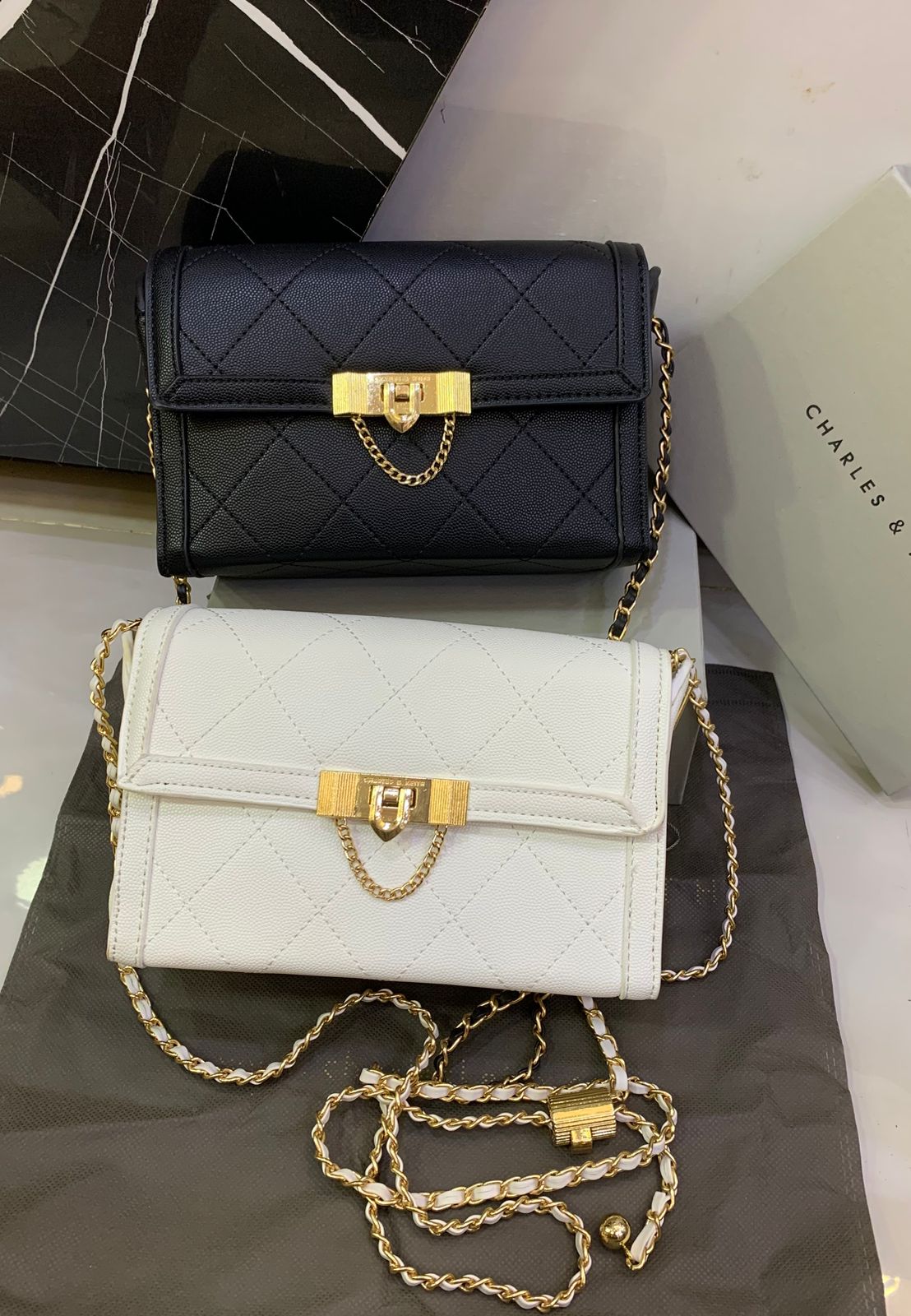 CHARLES & KEITH – Master Copy Women Bag (Crossbody) (Black)