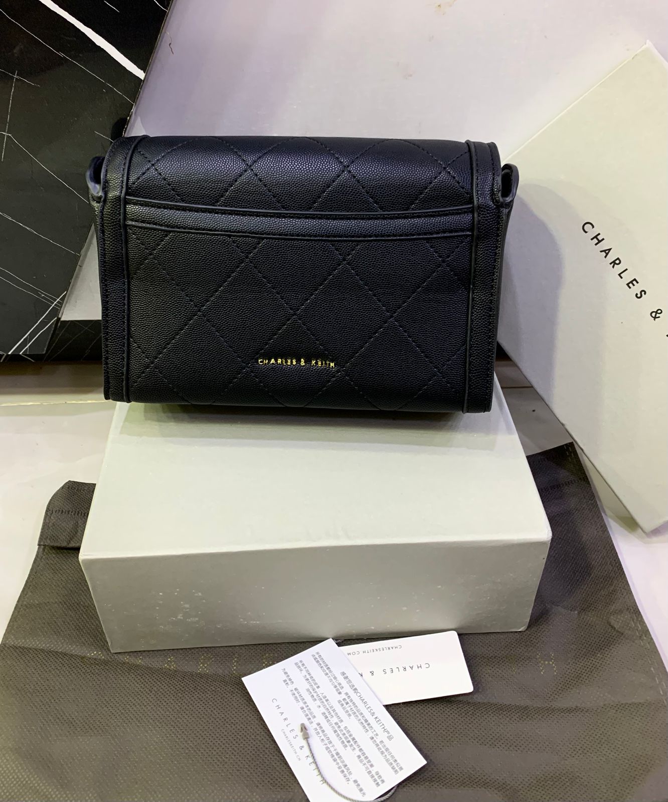 CHARLES & KEITH – Master Copy Women Bag (Crossbody) (Black)