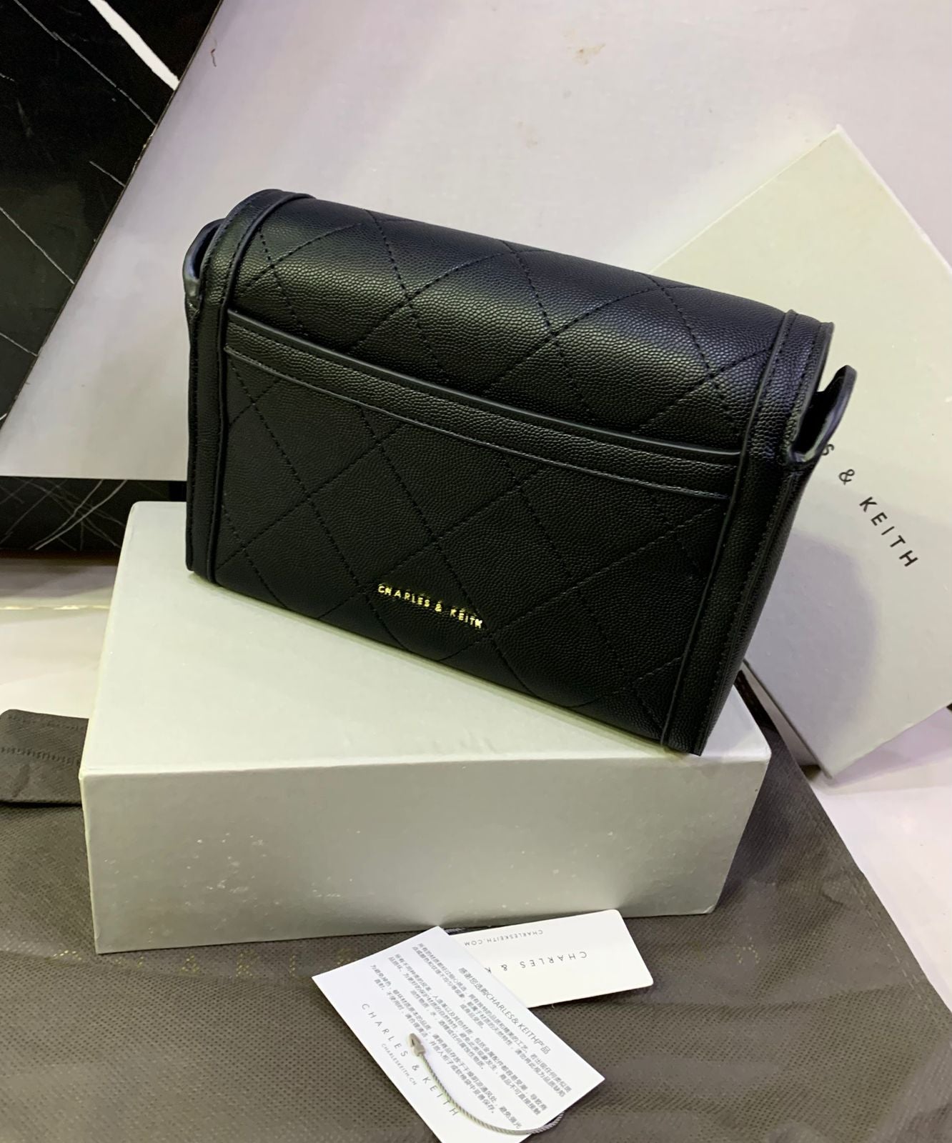 CHARLES & KEITH – Master Copy Women Bag (Crossbody) (Black)