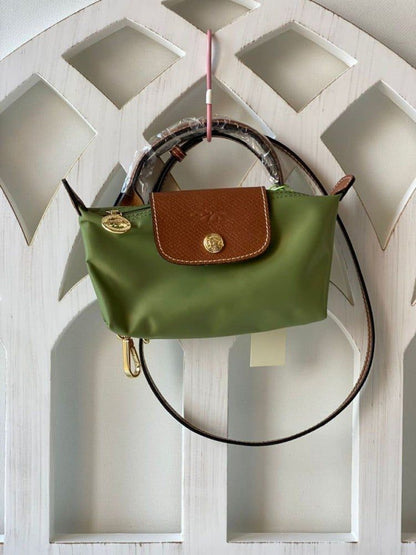 LONGCHAMP – Premium Women Bag with Complete Packaging (Green / Brown)