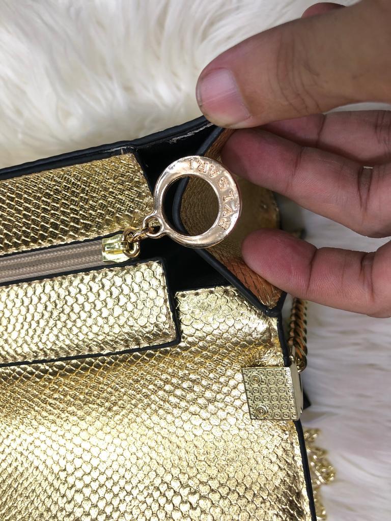 BVLGARI – Luxury Women Bag with Brand Box (Gold)