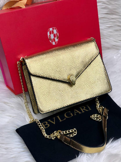 BVLGARI – Luxury Women Bag with Brand Box (Gold)