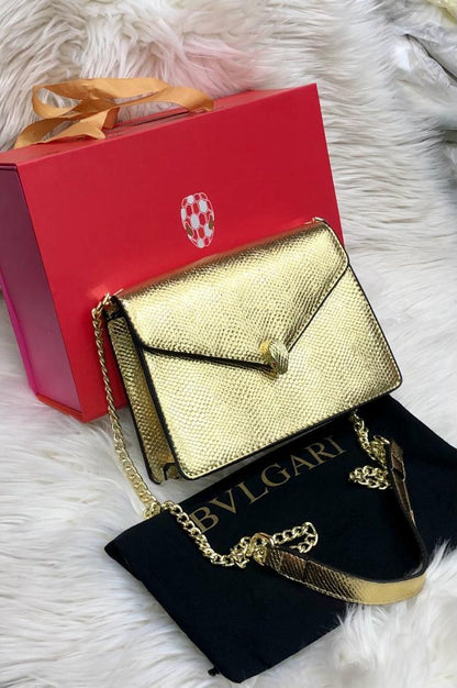 BVLGARI – Luxury Women Bag with Brand Box (Gold)
