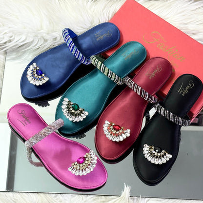 FASHIONSTEPS Women Footwear – Elegant Flat Slippers (Green)