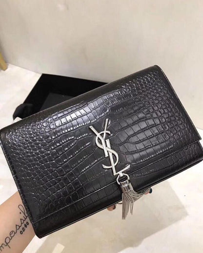 YSL High Quality Women Crossbody Bag – Elegant & Iconic (Black/Silver)