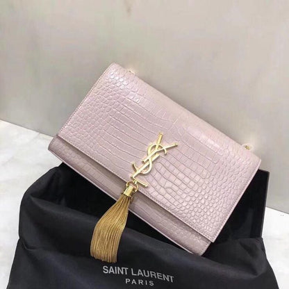 YSL High Quality Women Crossbody Bag – Elegant & Iconic (Pink/Gold 1)