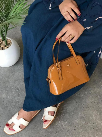 Tory Burch Emerson Mini Dome Satchel – Elegant Women Bag (Brown)