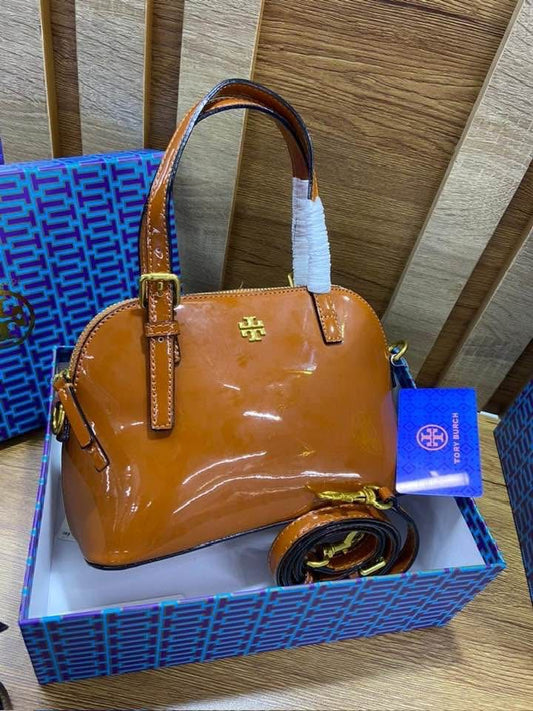 Tory Burch Emerson Mini Dome Satchel – Elegant Women Bag (Brown)