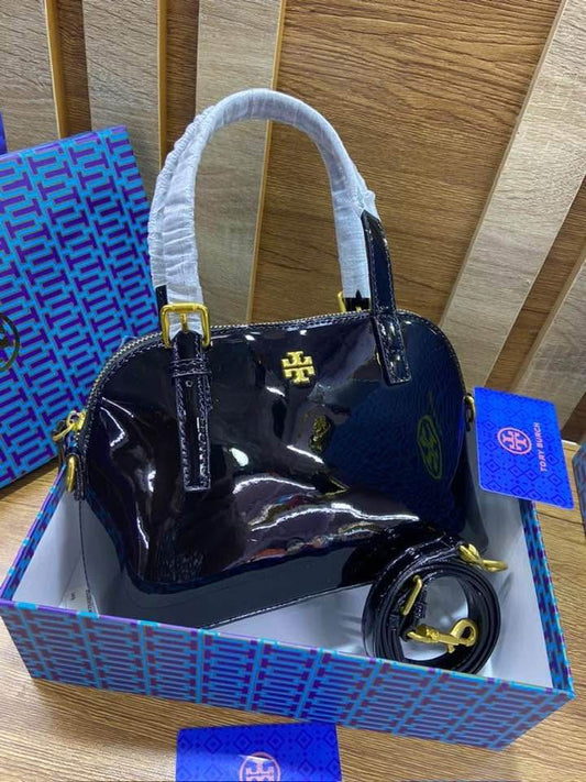 Tory Burch Emerson Mini Dome Satchel – Elegant Women Bag (Black)