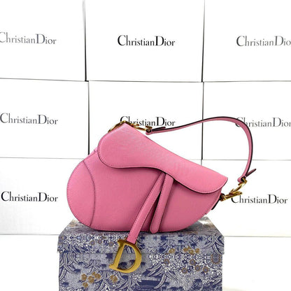 DIOR – Saddle Bag with Signature Strap (Pink)