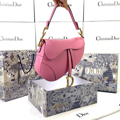 DIOR – Saddle Bag with Signature Strap (Pink)