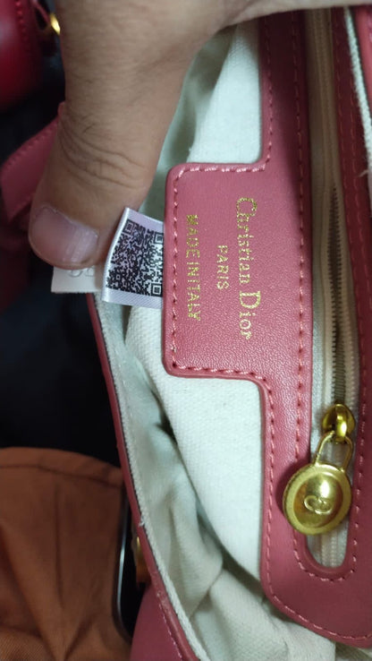 DIOR – Saddle Bag with Signature Strap (Pink)