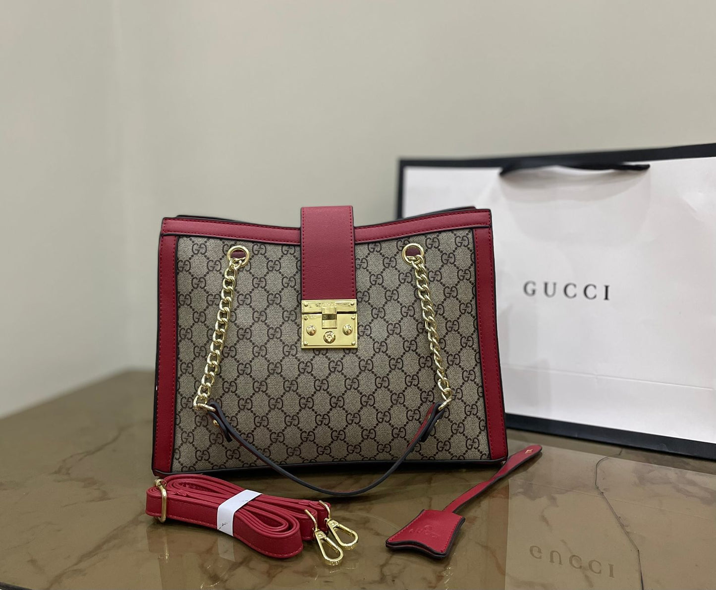 GUCCI Padlock – Premium Quality (Maroon)
