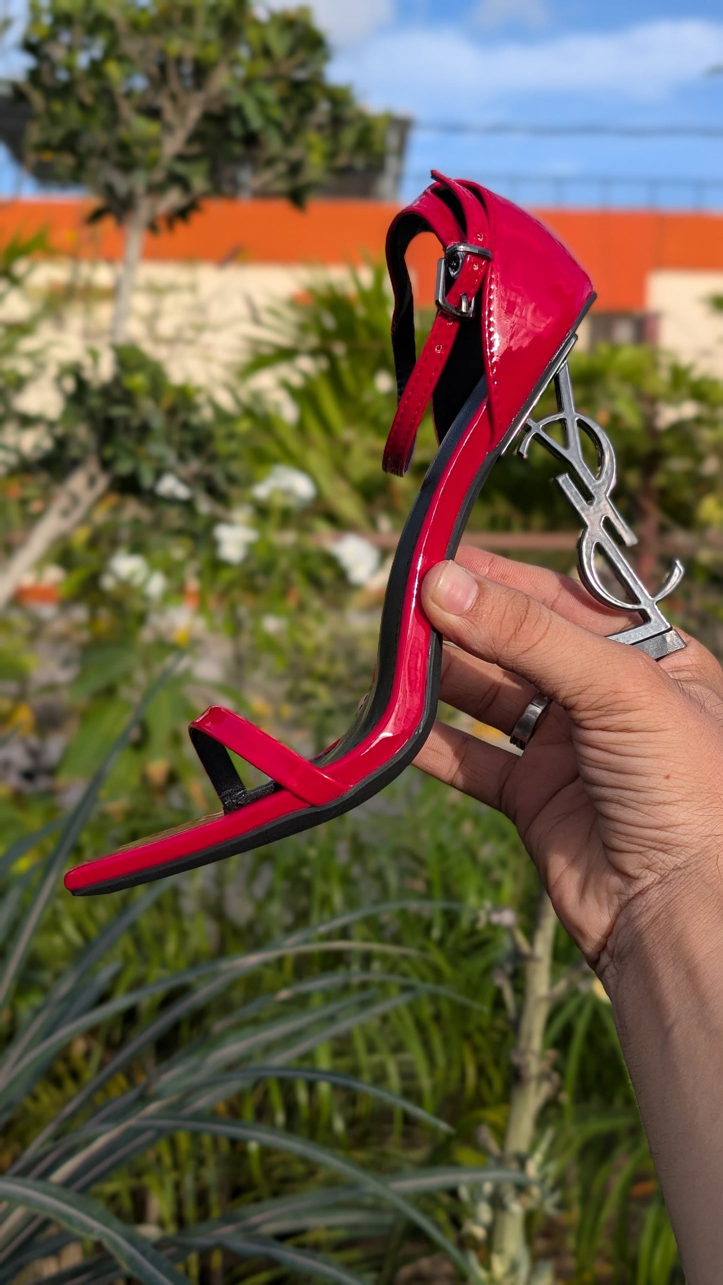 SAINT LAURENT PARIS – Luxury Heels for Women (Maroon)