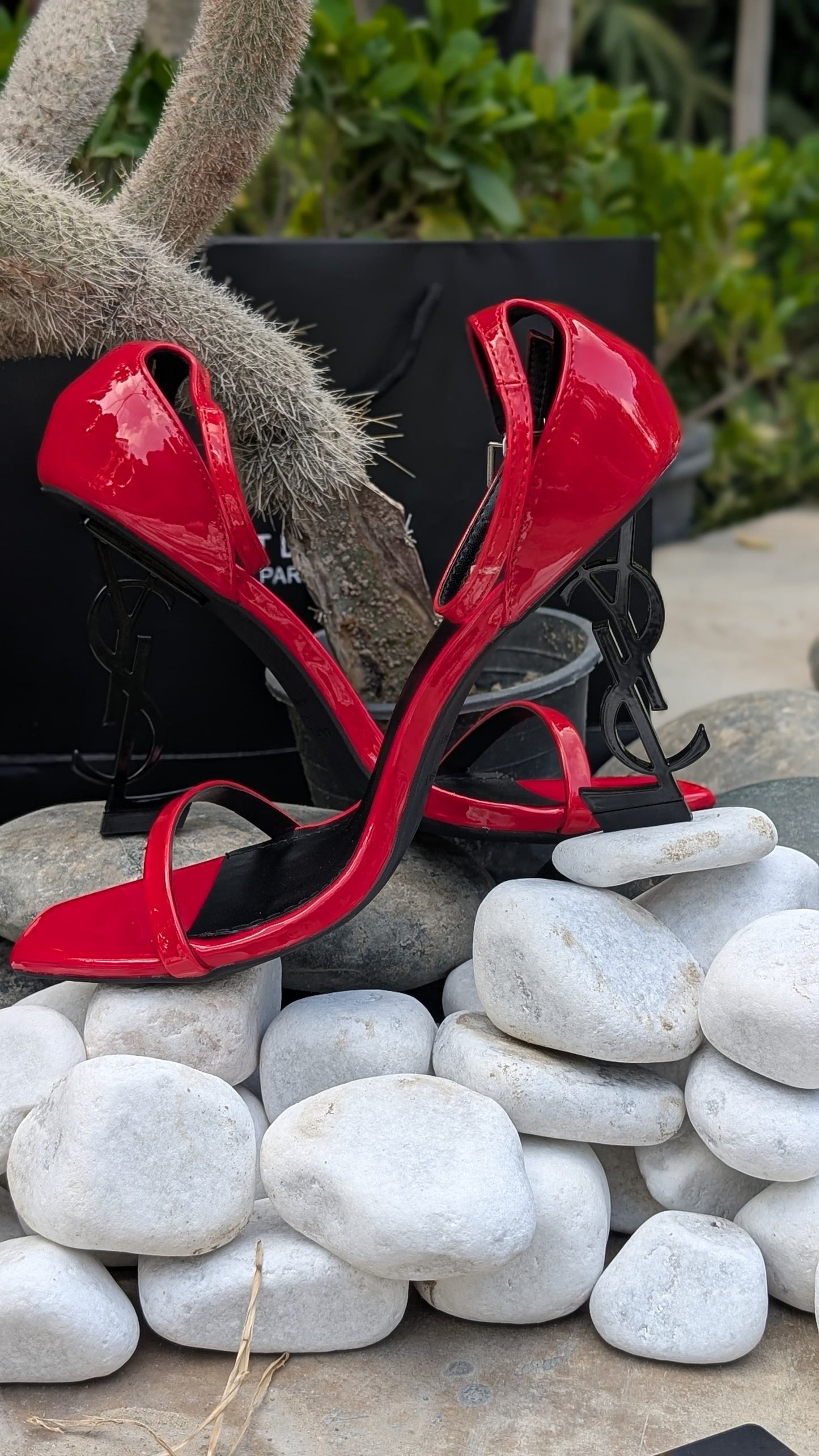 SAINT LAURENT PARIS – Luxury Heels for Women (Maroon)