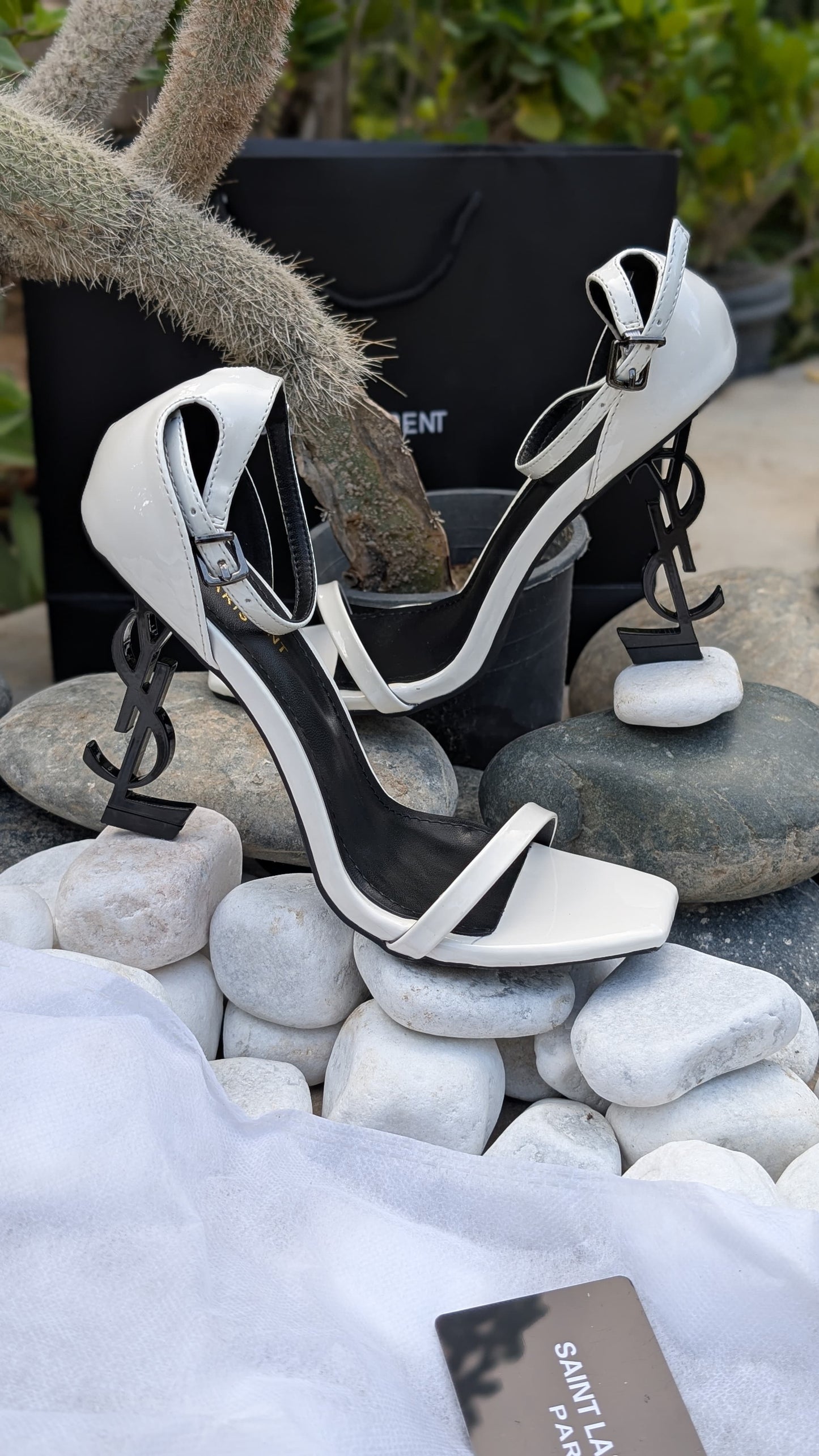SAINT LAURENT PARIS – Luxury Heels for Women (White)