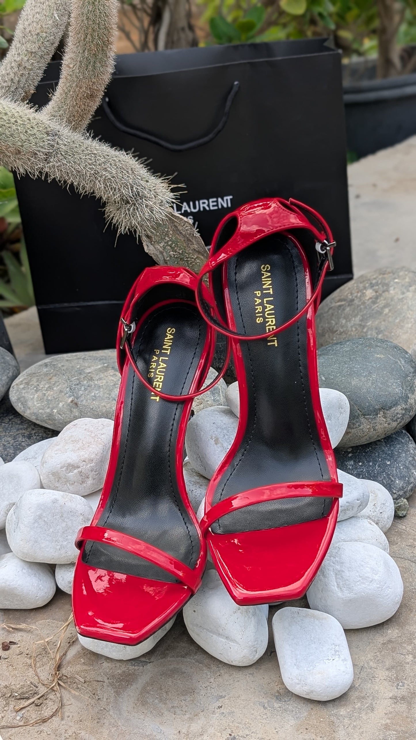 SAINT LAURENT PARIS – Luxury Heels for Women (Maroon)