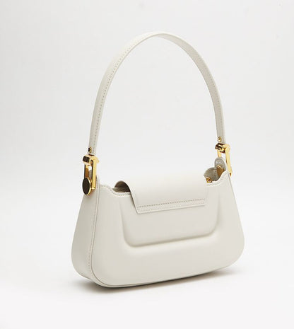 CHARLES & KEITH – Koa Leather Push-Lock Top Handle Bag (White)
