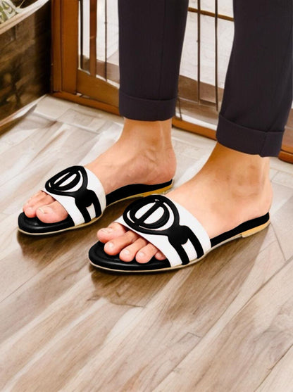 Christian Dior Slippers (Black/White)