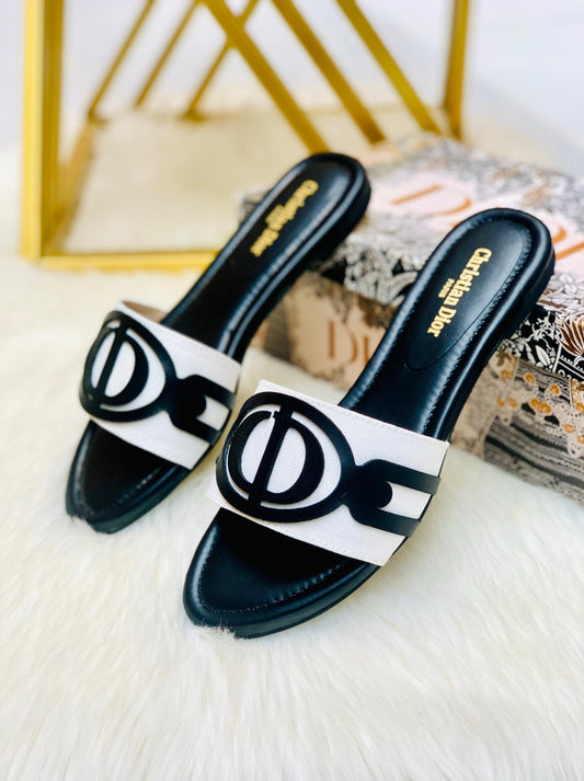 Christian Dior Slippers (Black/White)