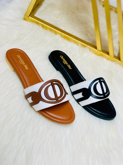 Christian Dior Slippers (Black/White)