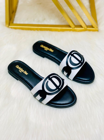 Christian Dior Slippers (Black/White)