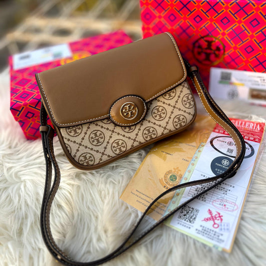 TORY BURCH – Crossbody Bag with Long Belt (Brown)