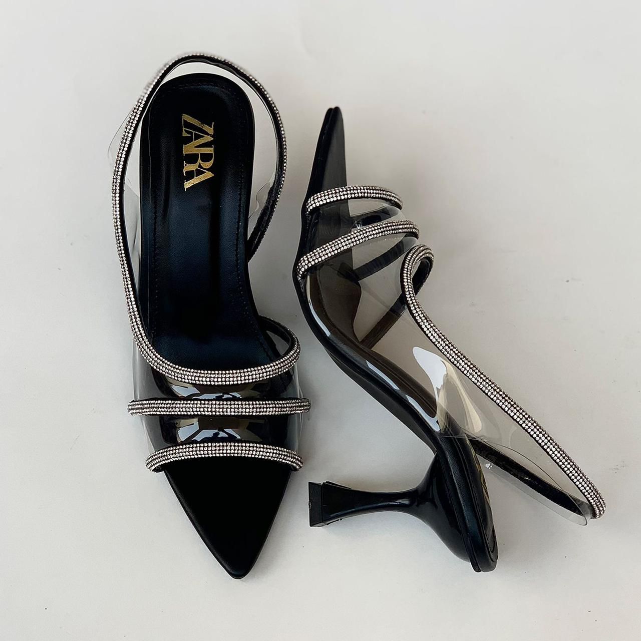 ZARA – Elegant 3-Inch Heels (Black/White)