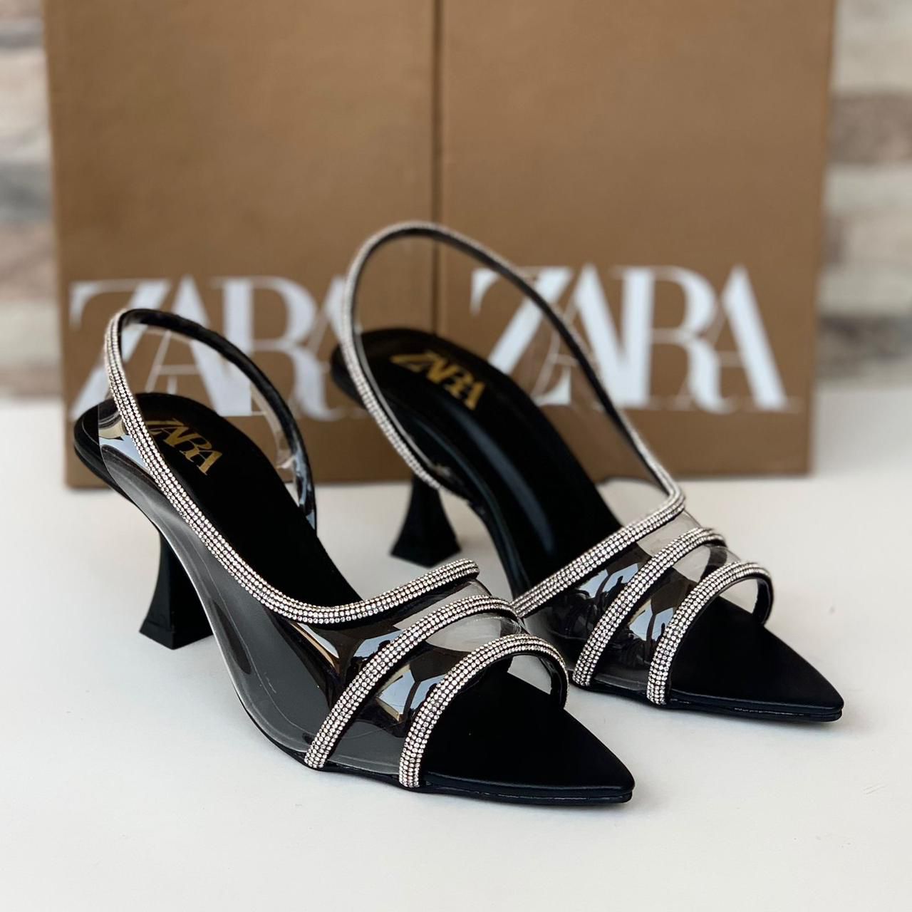 ZARA – Elegant 3-Inch Heels (Black/White)