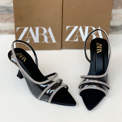 ZARA – Elegant 3-Inch Heels (Black/White)