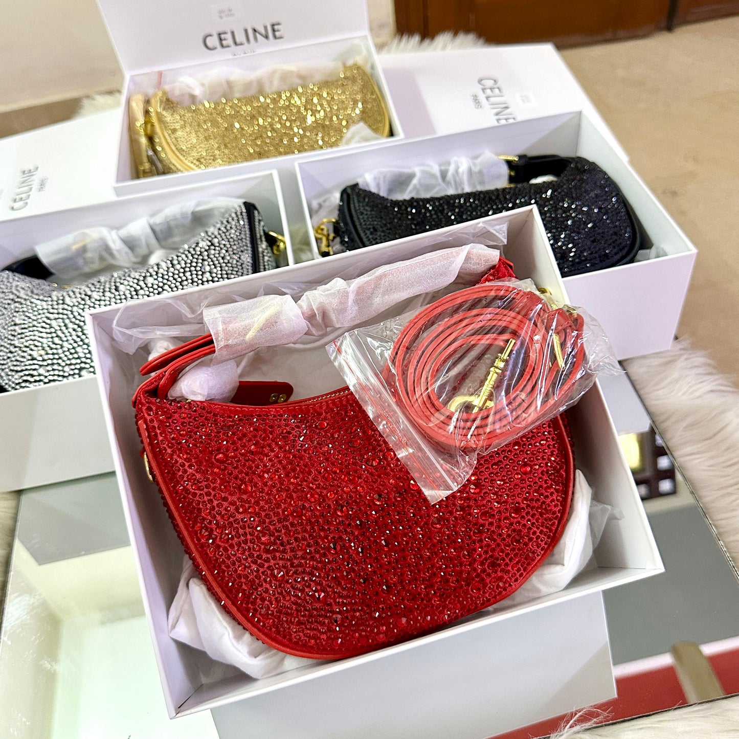 CELINE – Fancy Crossbody Bag (Maroon)