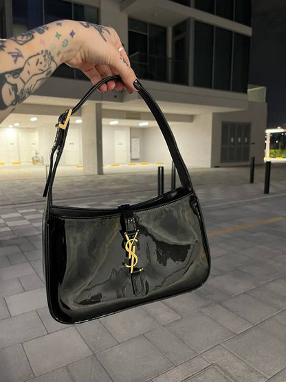 YSL Hobo Crossbody Bag – Chic & Iconic (Black Shine)