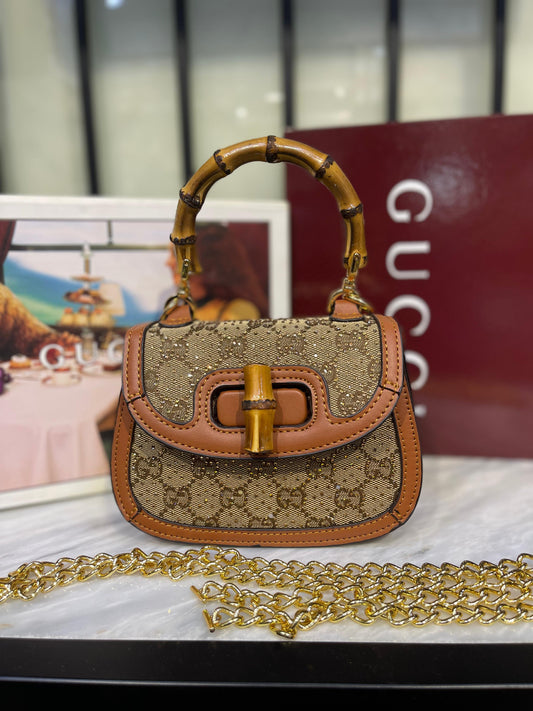 Gucci Bamboo 1947 Crystals Mini Bag – Luxury in Every Detail (Brown)
