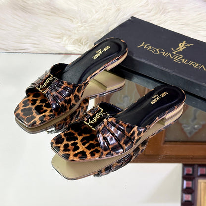 YSL Beautiful Flat Slipper – Chic Comfort in Every Step (Brown/Black)