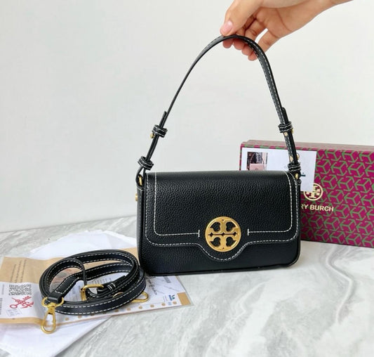 TORY BURCH Felix Mini Flap Shoulder Bag (Black/Gold 1)