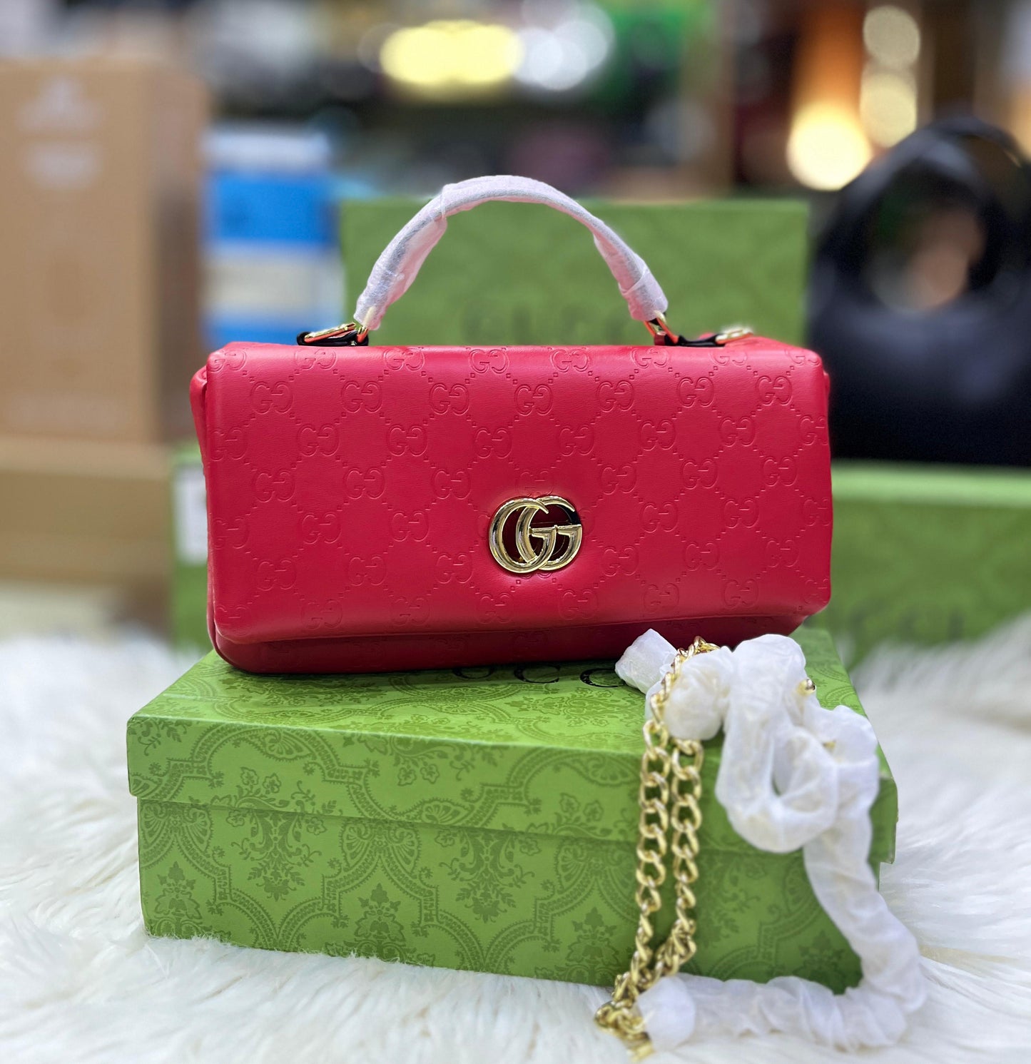 GUCCI GG Milano Mini Women Bag – Luxury Handbag with Chain Strap(Red)