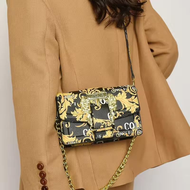 VERSACE Cross Shoulder Women Bag – Master Quality with Brand Packaging (black 1 /Mustard)