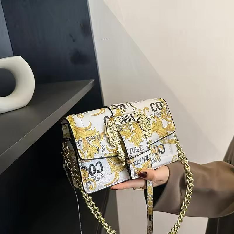 VERSACE Cross Shoulder Women Bag – Master Quality with Brand Packaging (White/Mustard)