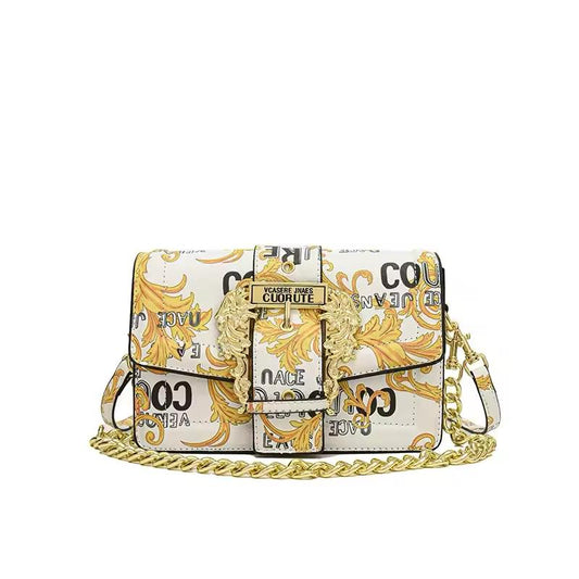 VERSACE Cross Shoulder Women Bag – Master Quality with Brand Packaging (White/Mustard)