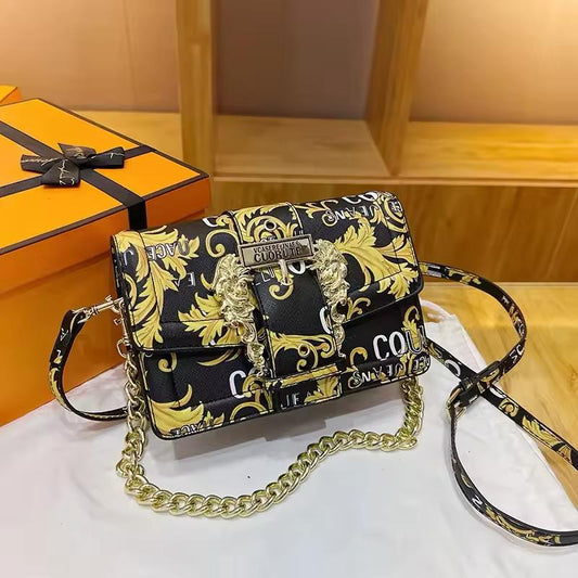 VERSACE Cross Shoulder Women Bag – Master Quality with Brand Packaging (black 1 /Mustard)