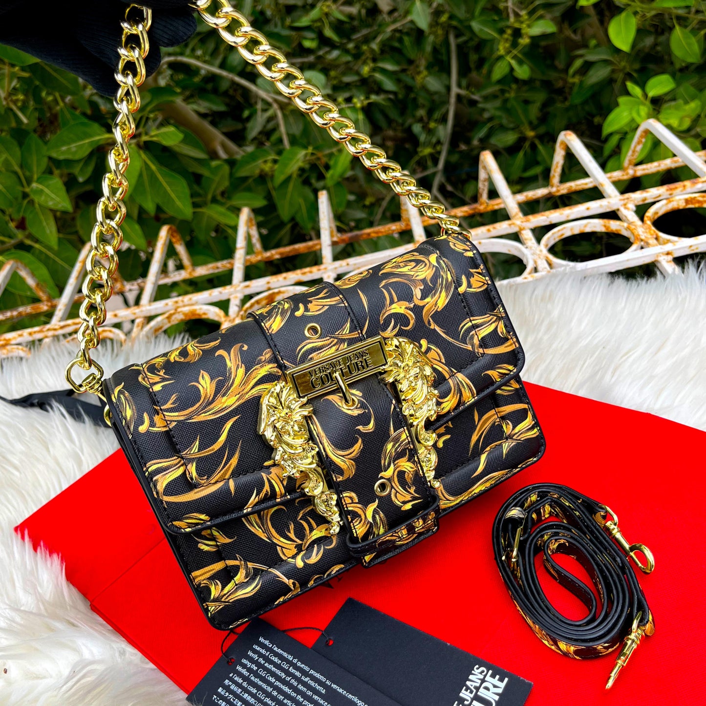 VERSACE Cross Shoulder Women Bag – Master Quality with Brand Packaging (Black 2 /Mustard)