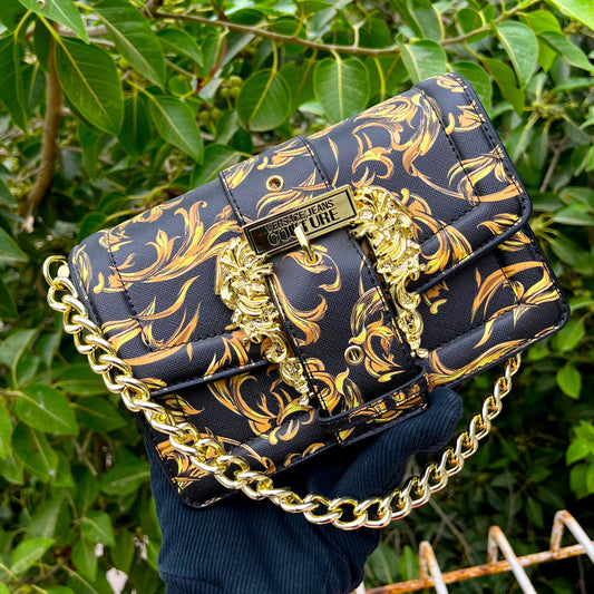 VERSACE Cross Shoulder Women Bag – Master Quality with Brand Packaging (Black 2 /Mustard)