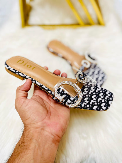 Dior D Buckle Women Slippers with Brand Box