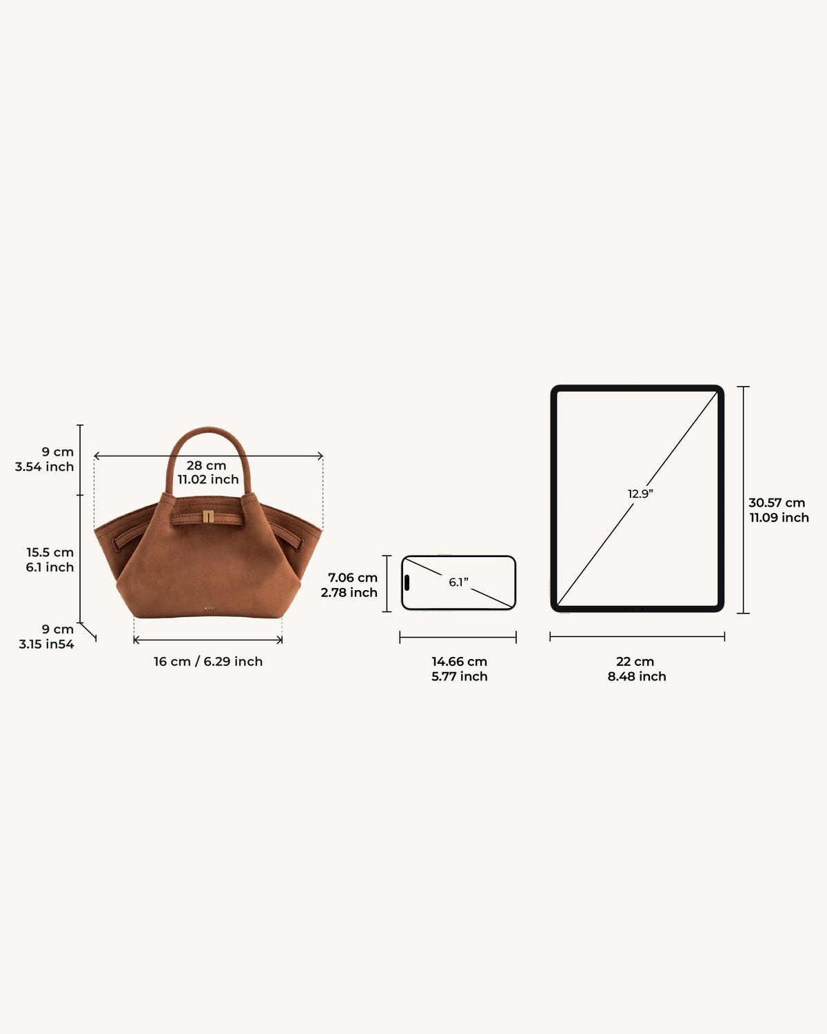 JW Pei Premium Women Handbag (Mini) – With Brand Tag & Dust Bag (White)