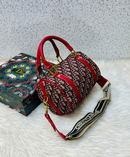 Dior Brand Duffle Women Bag – Premium Quality with Box & Dust Bag (Red)