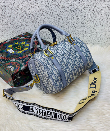 Dior Brand Duffle Women Bag – Premium Quality with Box & Dust Bag (Light Blue)