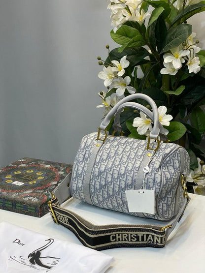 Dior Brand Duffle Women Bag – Premium Quality with Box & Dust Bag (Light Blue)