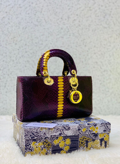 New Design Dior Brand Official Model Women Bag – With Dust Bag & Box (Purple)