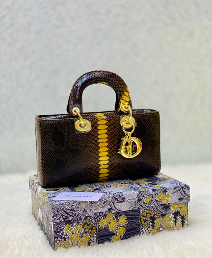 New Design Dior Brand Official Model Women Bag – With Dust Bag & Box (Dark Brown)