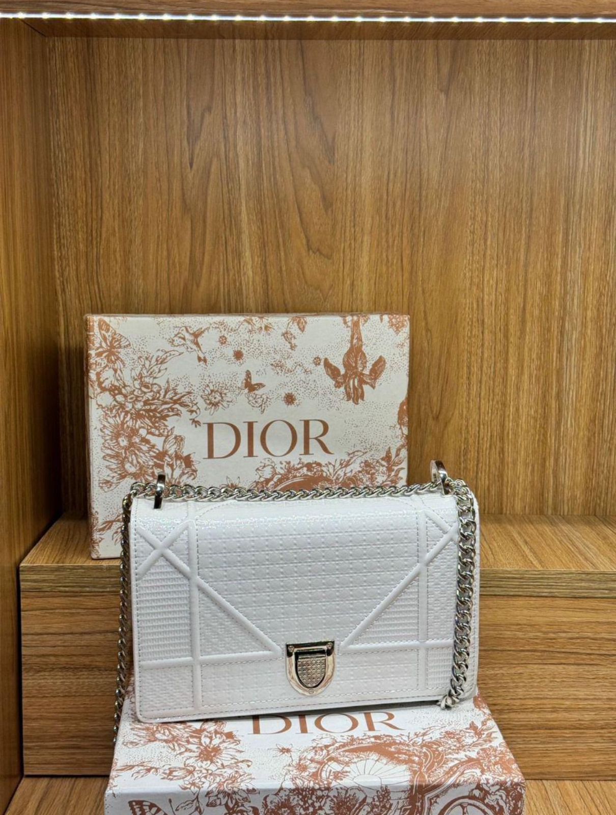DIOR Mini Women Bag – AAA Premium Copy with Brand Box & Dust Bag (White)